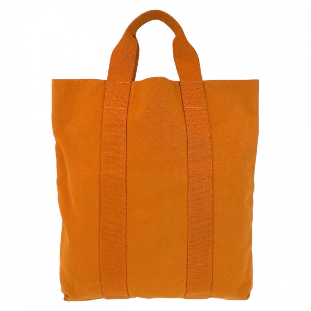 HERMES Tote Bag canvas Orange Fool Toe Cabas French Festival Women Used Authentic