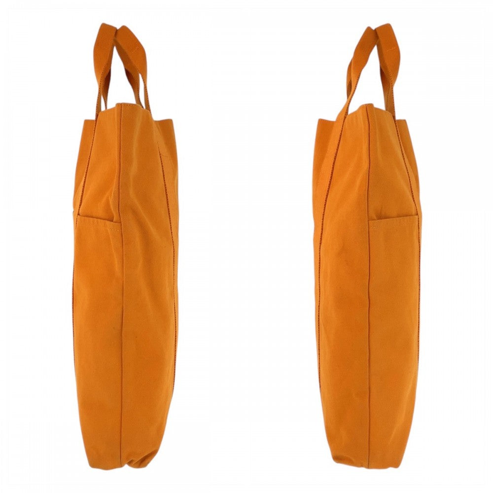 HERMES Tote Bag canvas Orange Fool Toe Cabas French Festival Women Used Authentic