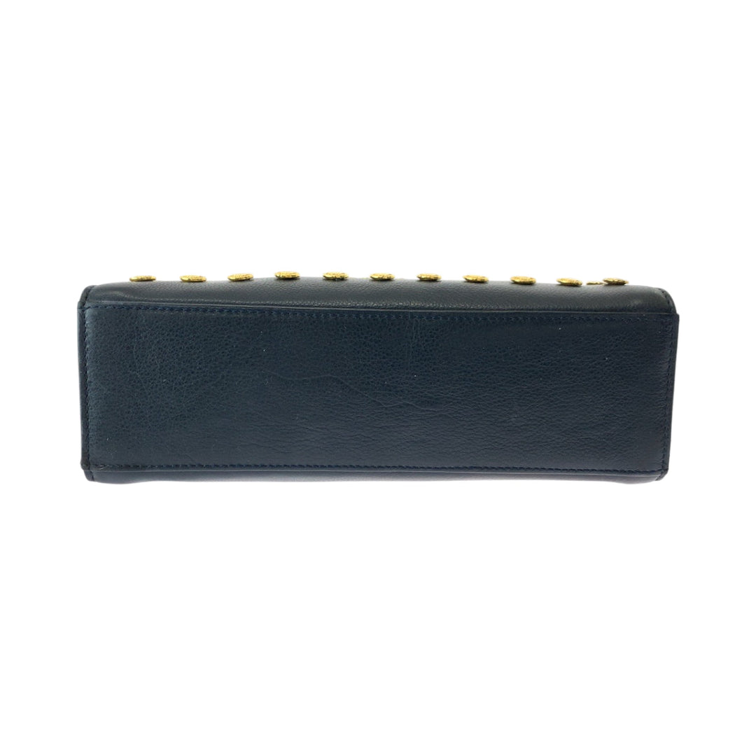 Gianni Versace Shoulder Bag leather black Medusa Studs
