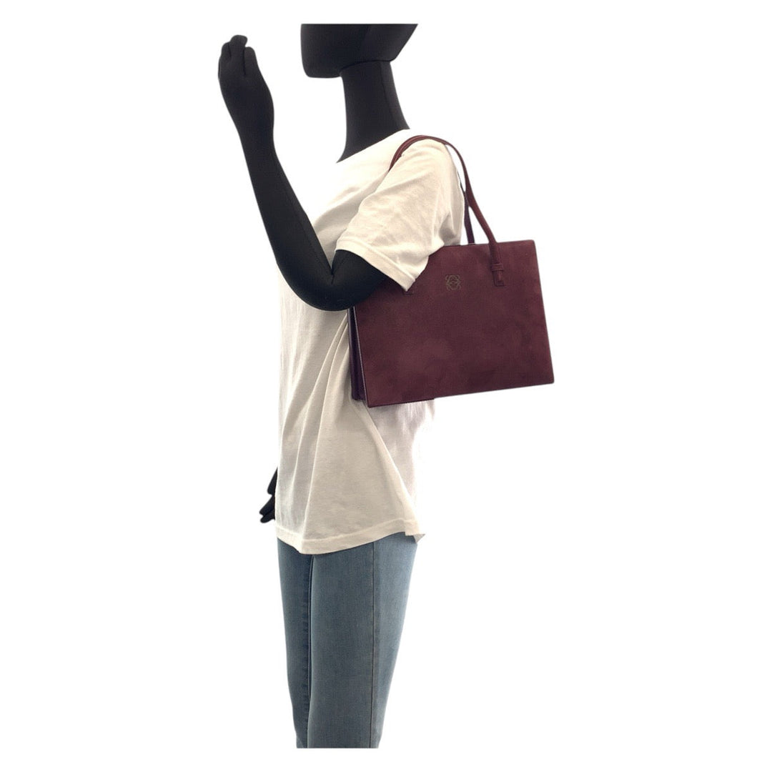 LOEWE Handbag Suede purple anagram
