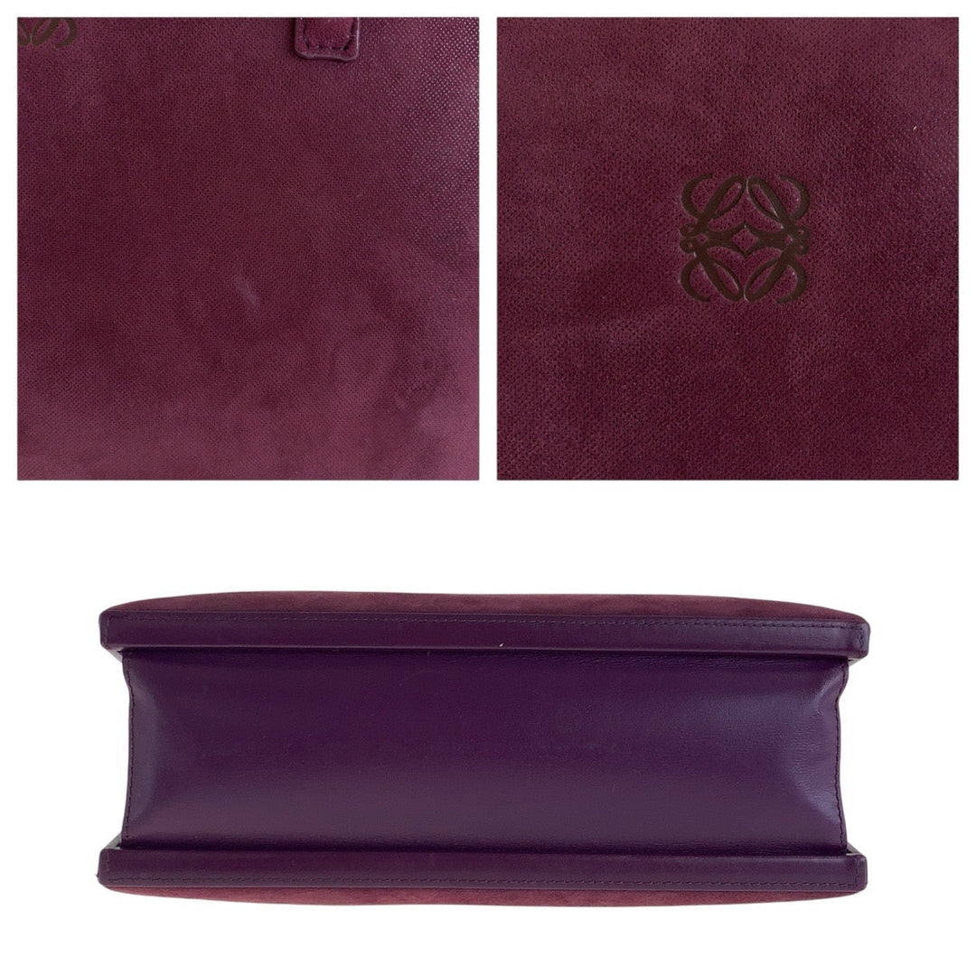 LOEWE Handbag Suede purple anagram
