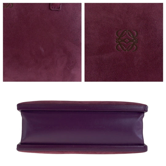 LOEWE Handbag Suede purple anagram