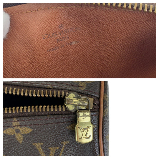 LOUIS VUITTON Handbag M51365 PVC, Leather Brown Gold Metal Handbags Mini Boston Duffel bag Papillon30 Women Used Authentic