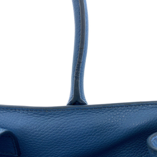 PRADA Tote Bag leather Light Blue Gold Metal Tote Bag Shoulder Bag 2way Vitterodino Women Used Authentic