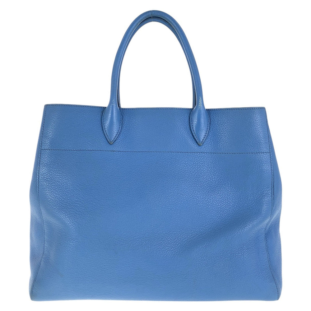 PRADA Tote Bag leather Light Blue Gold Metal Tote Bag Shoulder Bag 2way Vitterodino Women Used Authentic
