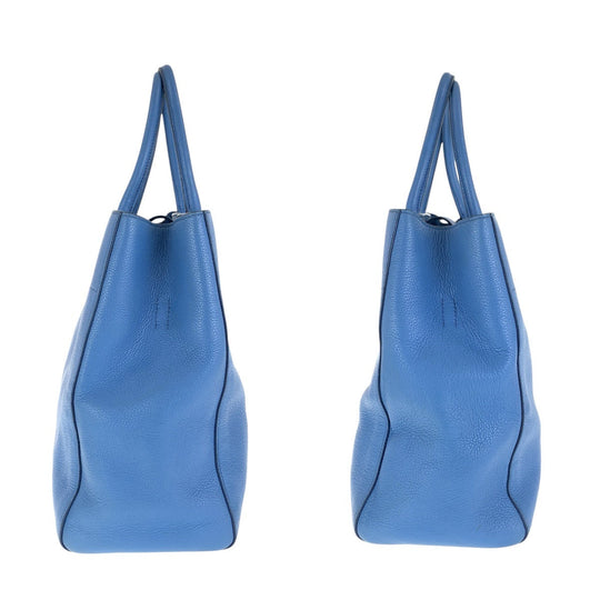 PRADA Tote Bag leather Light Blue Gold Metal Tote Bag Shoulder Bag 2way Vitterodino Women Used Authentic