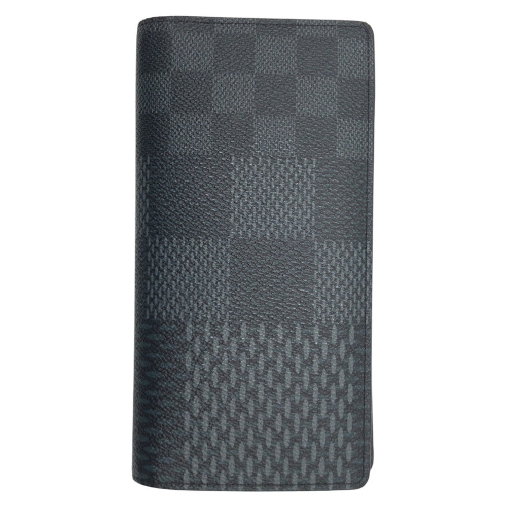 LOUIS VUITTON Long Wallet Purse N60436 PVC Black black Long Wallet Purse Damier Graphite 3D Portefeuille Brother NM mens Used Authentic