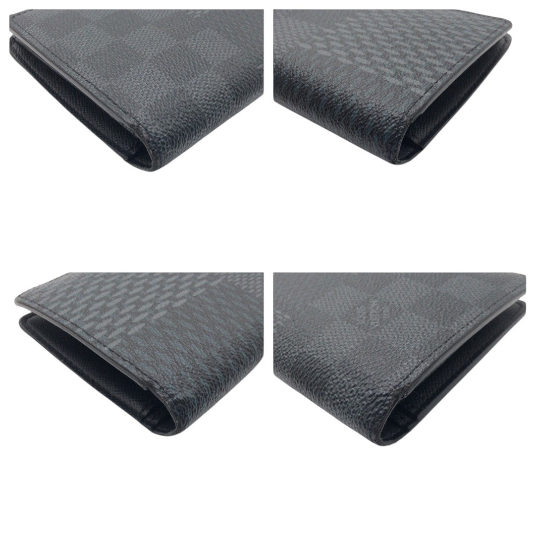 LOUIS VUITTON Long Wallet Purse N60436 PVC Black black Long Wallet Purse Damier Graphite 3D Portefeuille Brother NM mens Used Authentic