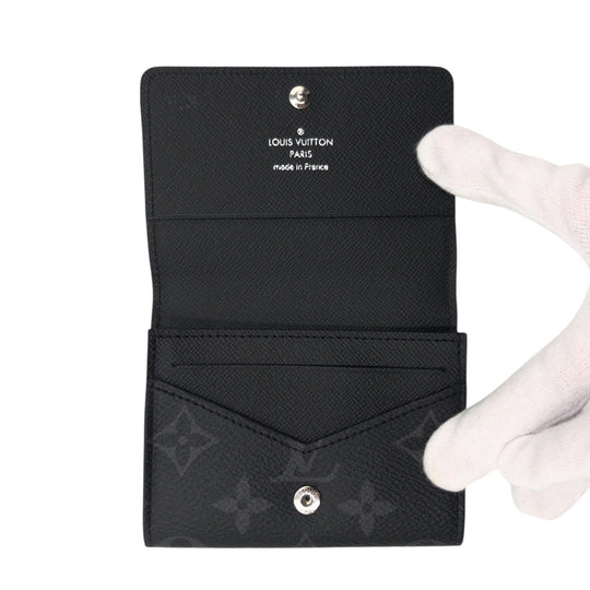 LOUIS VUITTON Card Case M12874 PVC black Card Case Card Case Monogram Eclipse Enveloppe mens Used Authentic
