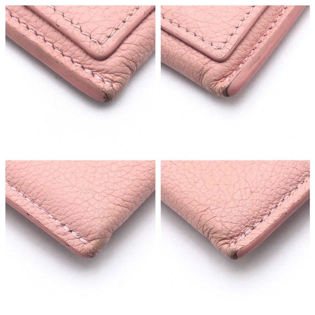 LOUIS VUITTON Card Case M68610 leather Pink Rose Ballerine Silver Card Case Pass Case Porte Cartes Rock Me Women Used Authentic