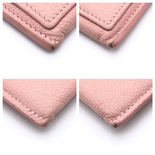 LOUIS VUITTON Card Case M68610 leather Pink Rose Ballerine Silver Card Case Pass Case Porte Cartes Rock Me Women Used Authentic