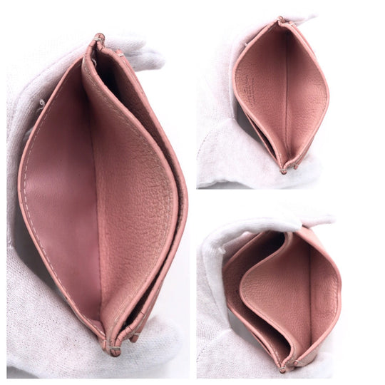 LOUIS VUITTON Card Case M68610 leather Pink Rose Ballerine Silver Card Case Pass Case Porte Cartes Rock Me Women Used Authentic