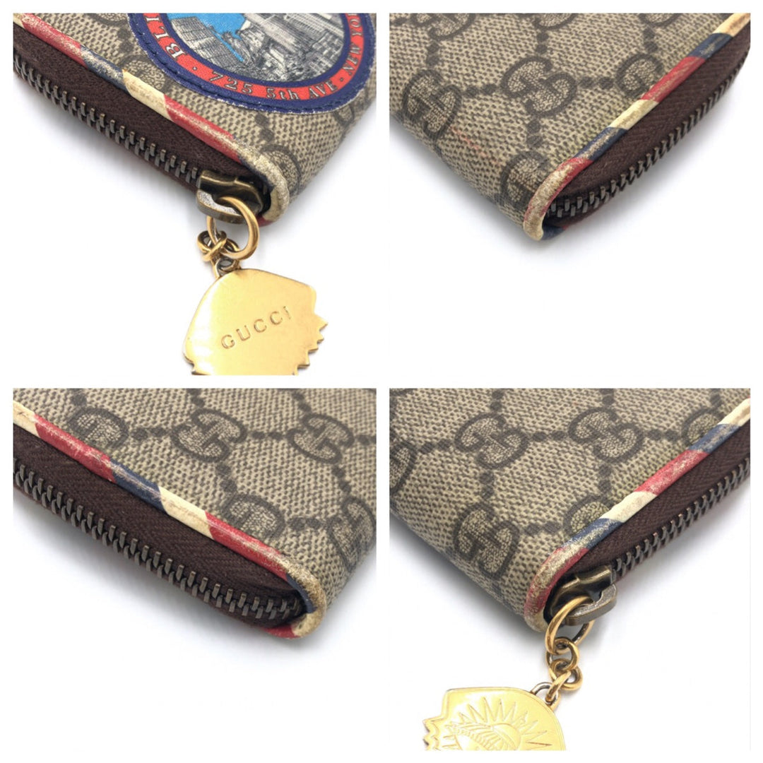 GUCCI Card Case 473911 GG Supreme Canvas Brown Card Case Business Card Case Unisex Courier Women(Unisex) Used Authentic