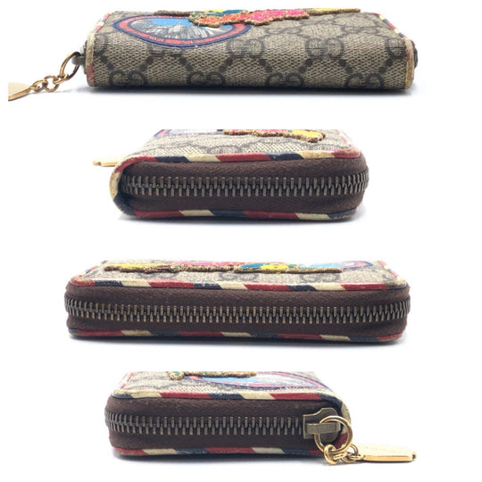 GUCCI Card Case 473911 GG Supreme Canvas Brown Card Case Business Card Case Unisex Courier Women(Unisex) Used Authentic
