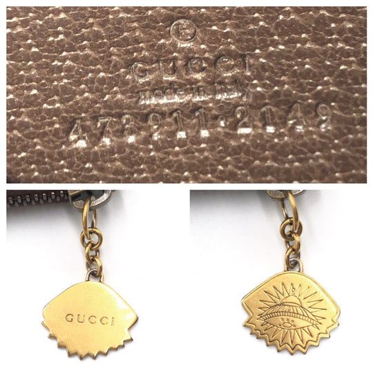 GUCCI Card Case 473911 GG Supreme Canvas Brown Card Case Business Card Case Unisex Courier Women(Unisex) Used Authentic