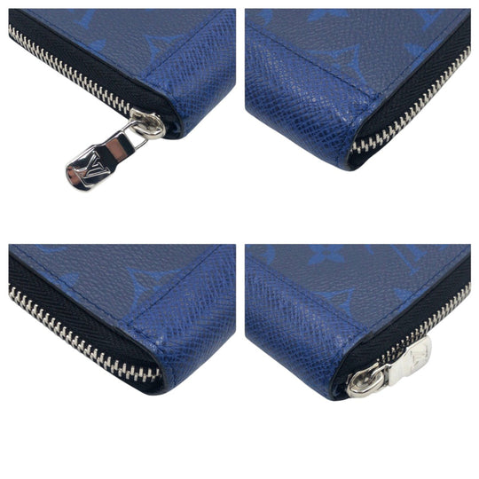 LOUIS VUITTON Long Wallet Purse M30447 PVC blue Monogram Zippy Wallet Vertical