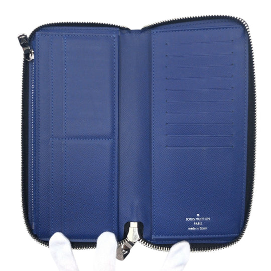 LOUIS VUITTON Long Wallet Purse M30447 PVC blue Monogram Zippy Wallet Vertical