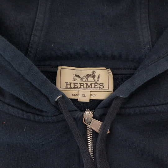 HERMES Hoodie cotton Navy XL