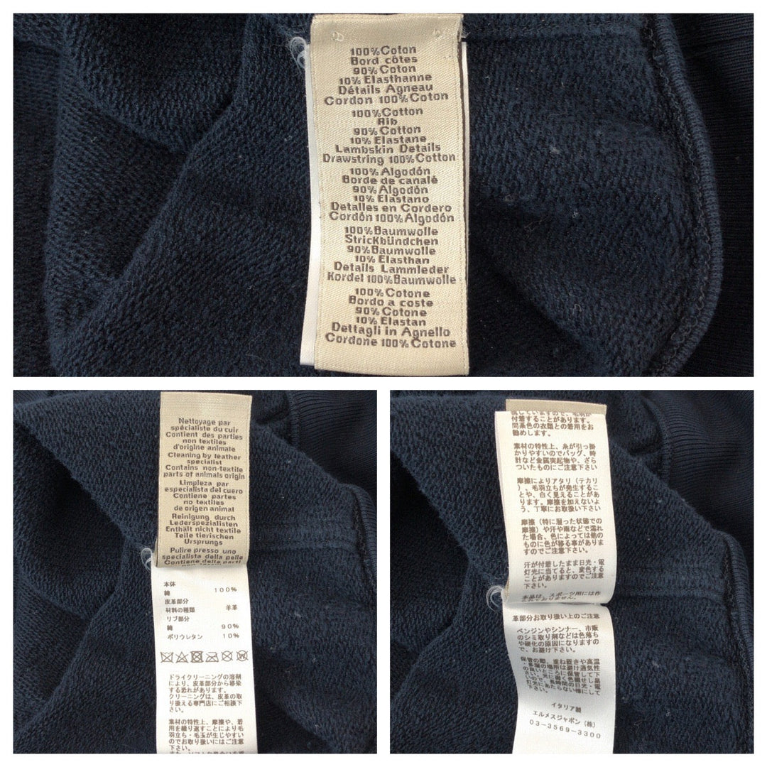 HERMES Hoodie cotton Navy XL