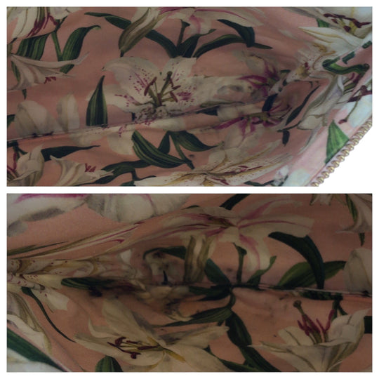 DOLCE&GABBANA Clutch bag canvas pink Lily Print logo