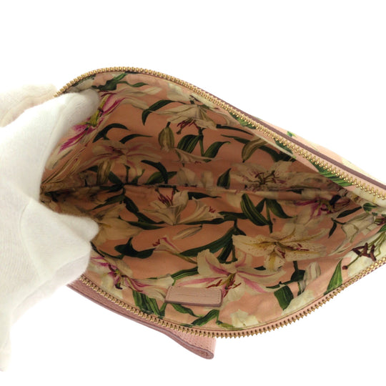 DOLCE&GABBANA Clutch bag canvas pink Lily Print logo