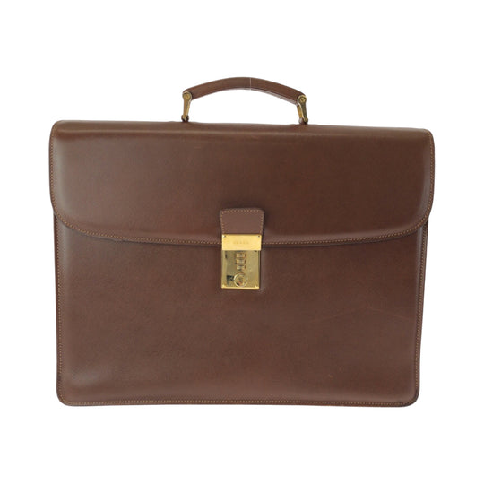 PRADA Business bag leather Brown Safiano