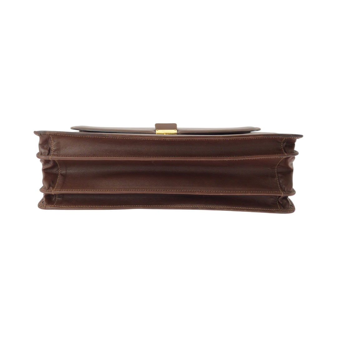 PRADA Business bag leather Brown Safiano