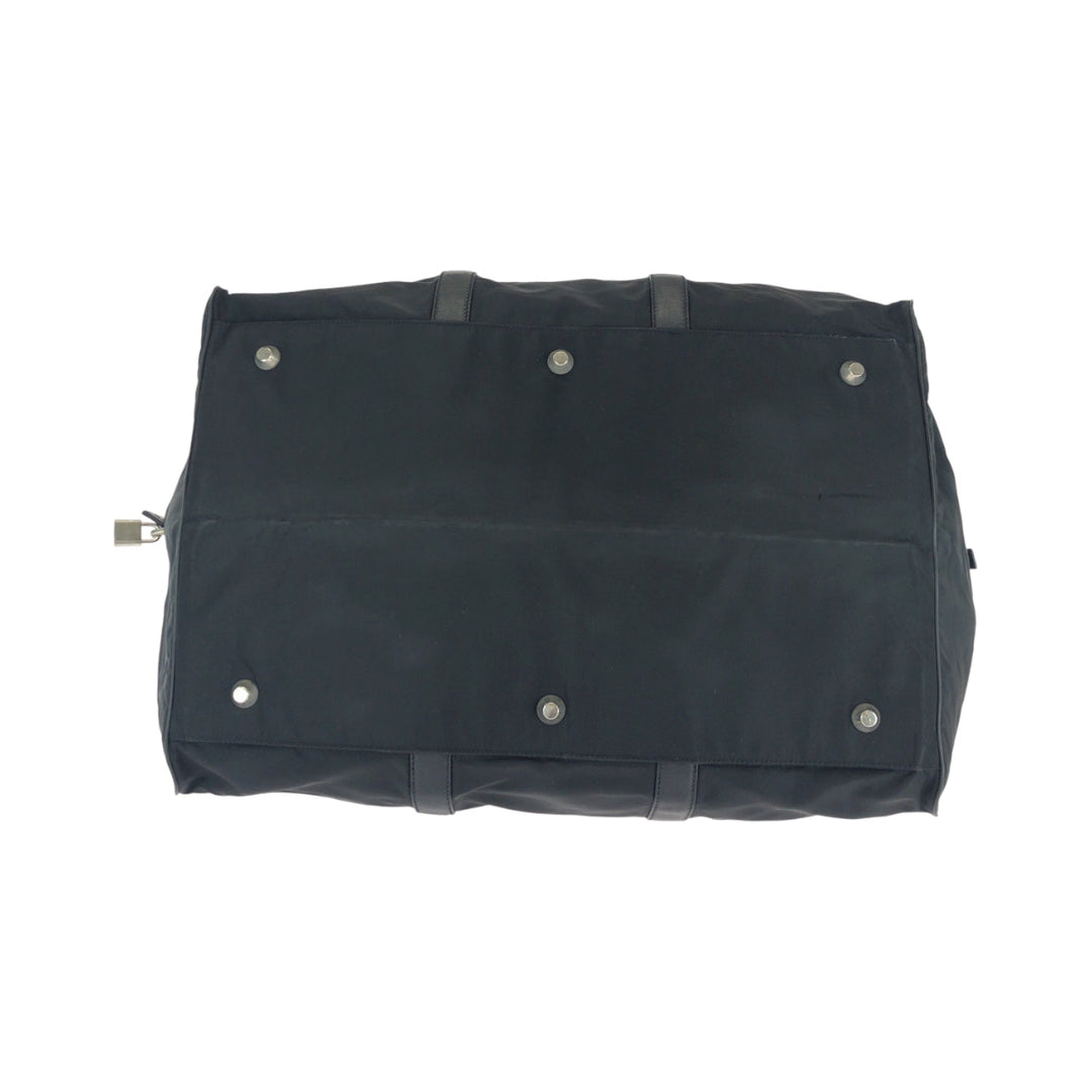 PRADA Boston Duffel bag Nylon Black SilverMetal Test Triangle With logo