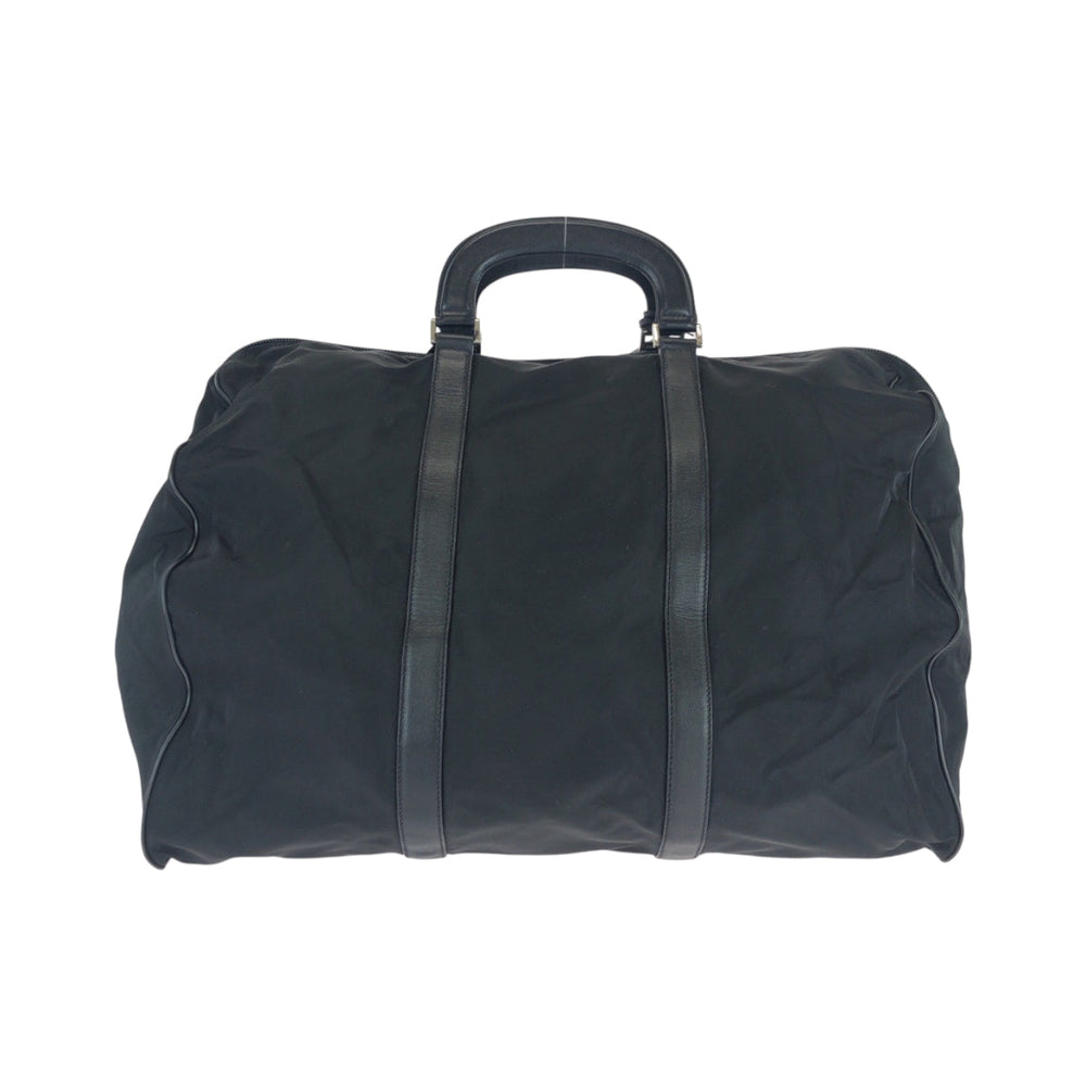 PRADA Boston Duffel bag Nylon Black SilverMetal Test Triangle With logo