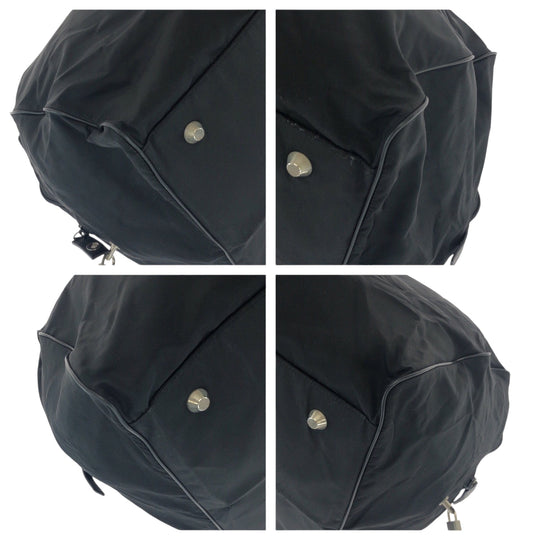PRADA Boston Duffel bag Nylon Black SilverMetal Test Triangle With logo