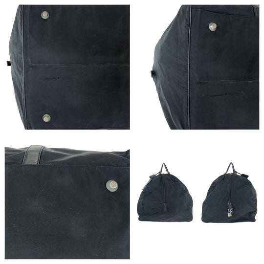 PRADA Boston Duffel bag Nylon Black SilverMetal Test Triangle With logo