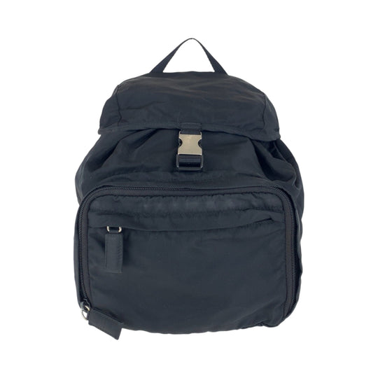 PRADA Backpack Nylon Black SilverMetal Backpacks & Daypacks Backpacks Test Triangle With logo Women Used Authentic