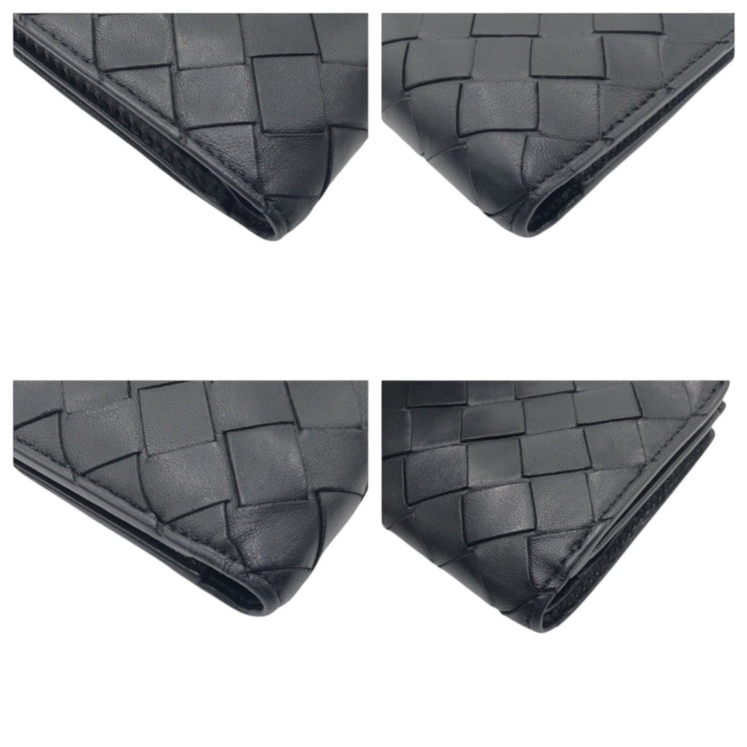BOTTEGAVENETA Bifold Wallet leather black MAXI INTRECCIATO