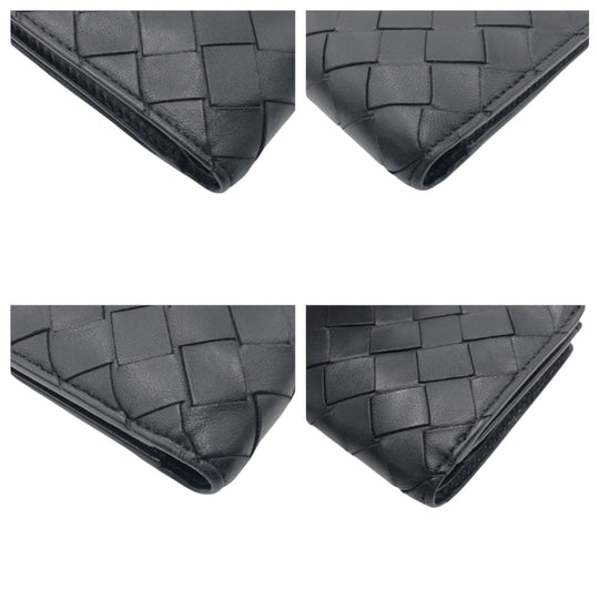 BOTTEGAVENETA Bifold Wallet leather black MAXI INTRECCIATO