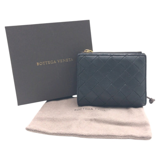 BOTTEGAVENETA Bifold Wallet leather black MAXI INTRECCIATO