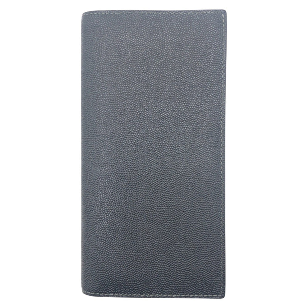 CARTIER Long Wallet Purse leather black Santos
