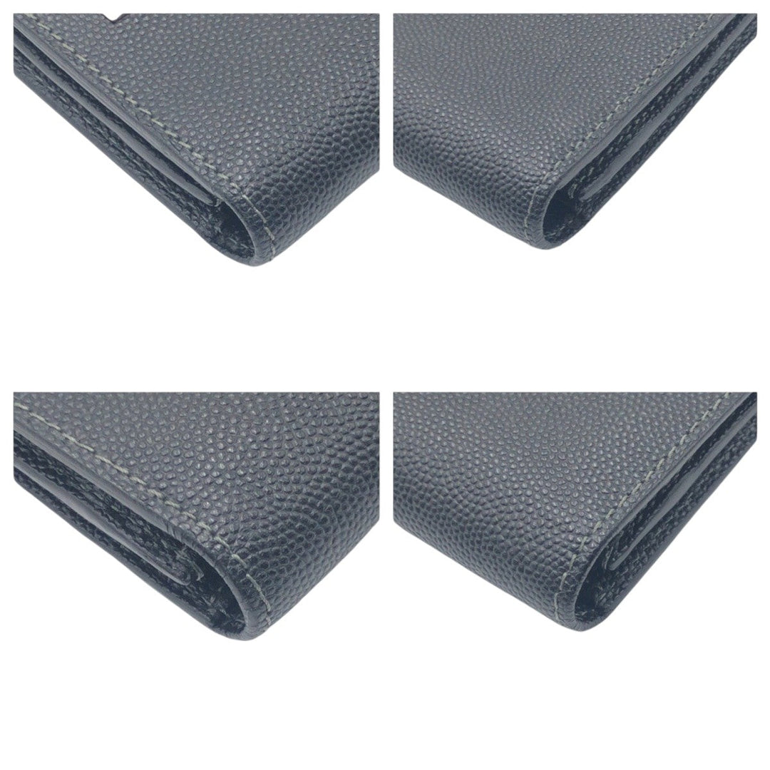 CARTIER Long Wallet Purse leather black Santos