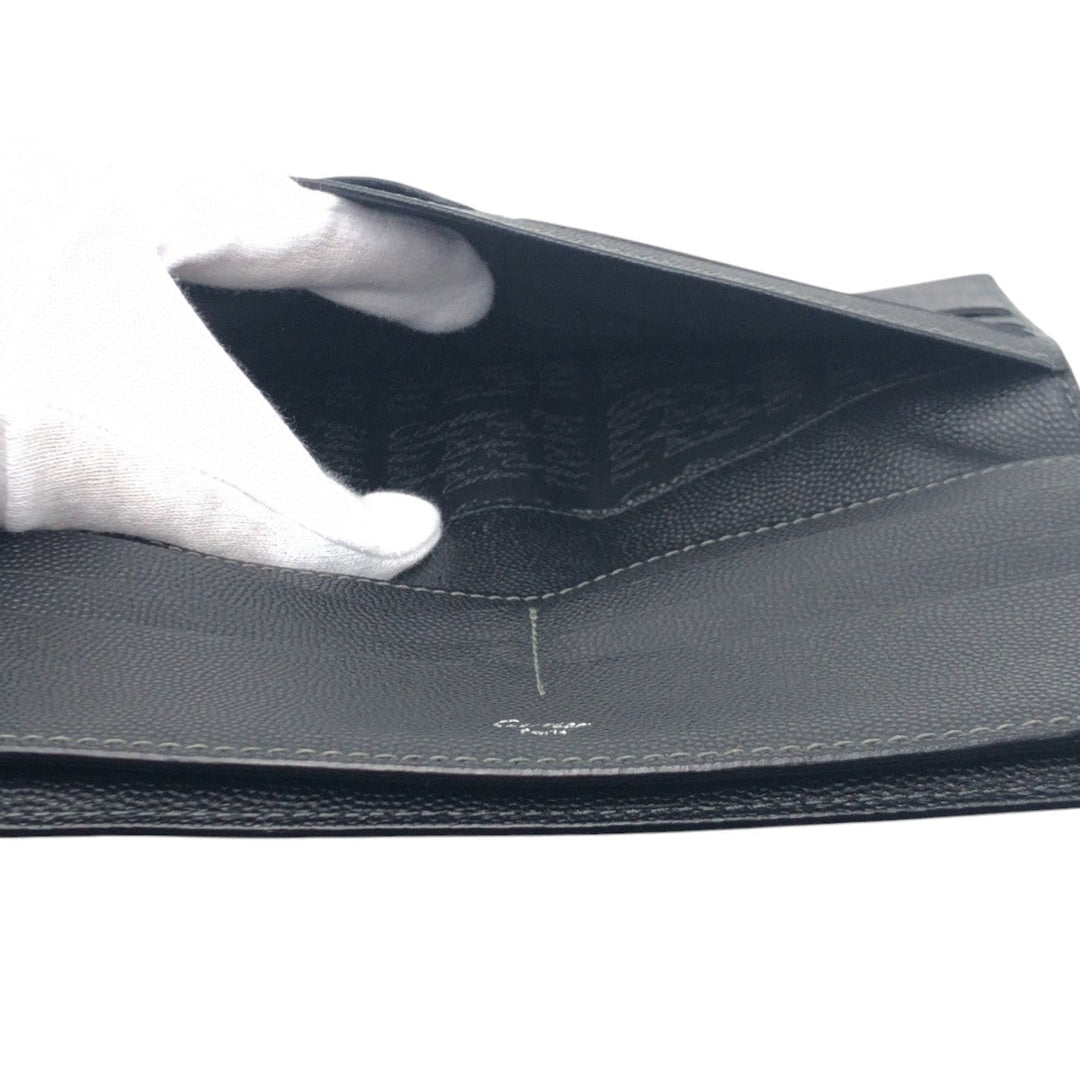 CARTIER Long Wallet Purse leather black Santos