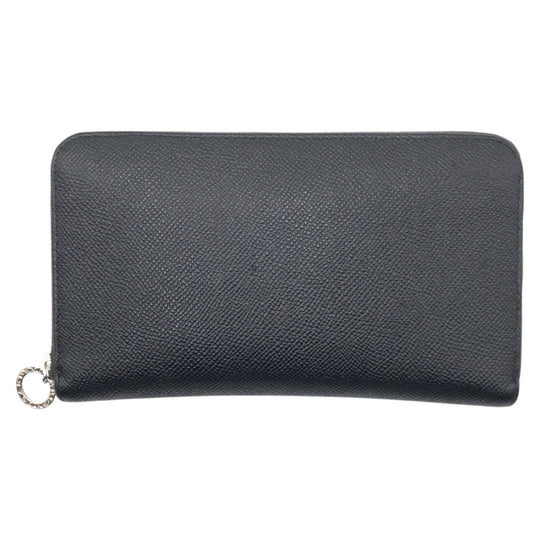 BVLGARI Long Wallet Purse leather black