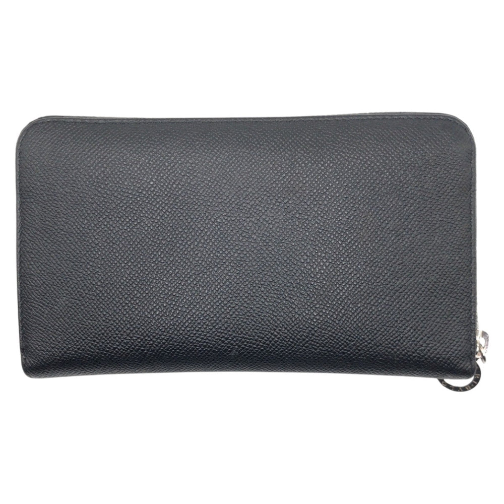 BVLGARI Long Wallet Purse leather black