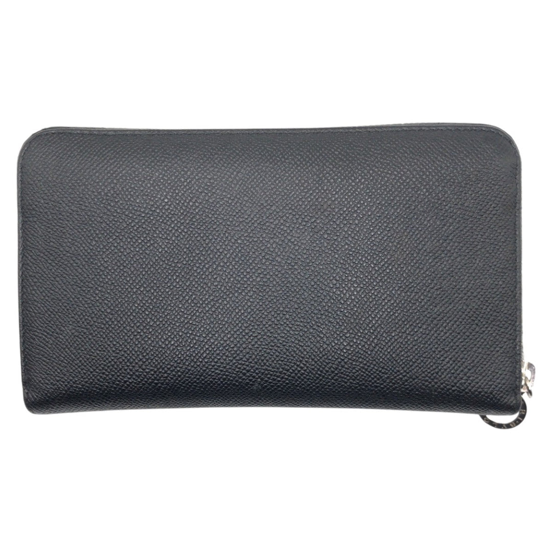 BVLGARI Long Wallet Purse leather black