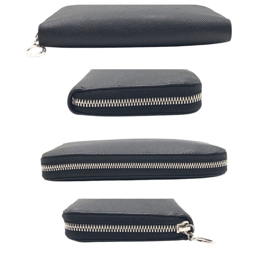 BVLGARI Long Wallet Purse leather black