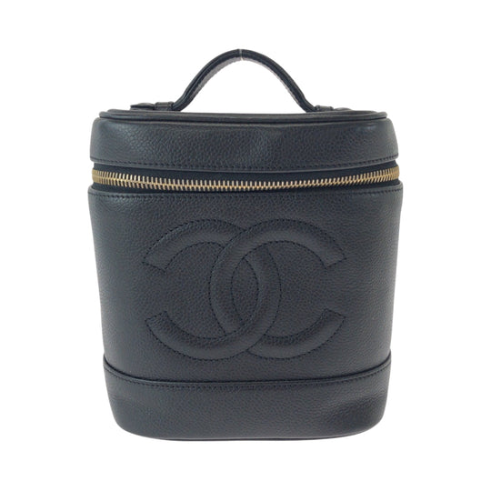 CHANEL Handbag Caviar skin black COCO Mark
