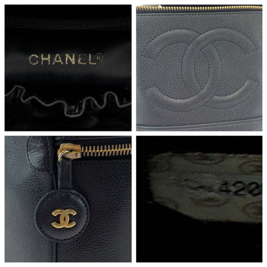 CHANEL Handbag Caviar skin black COCO Mark