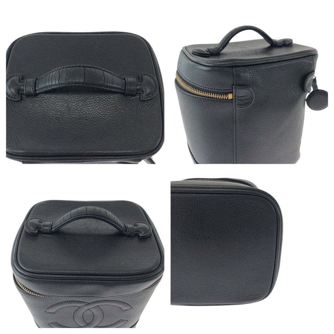 CHANEL Handbag Caviar skin black COCO Mark
