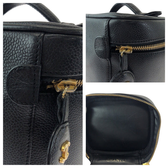 CHANEL Handbag Caviar skin black COCO Mark