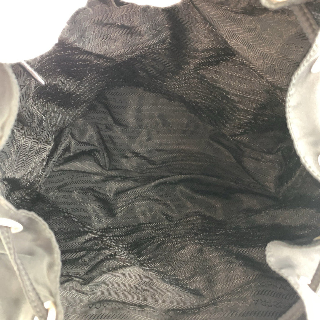 PRADA Backpack Nylon Black SilverMetal Test Triangle With logo