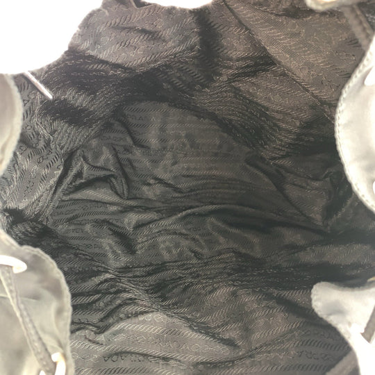 PRADA Backpack Nylon Black SilverMetal Test Triangle With logo