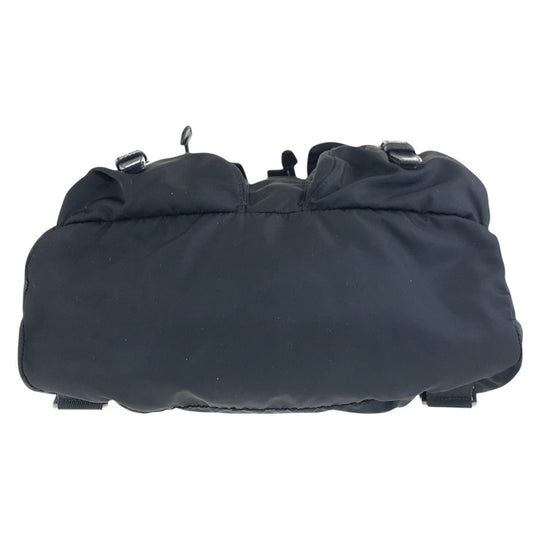 PRADA Backpack Nylon Black SilverMetal Test Triangle With logo