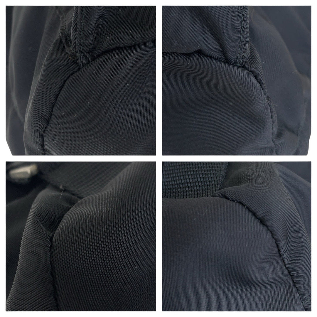 PRADA Backpack Nylon Black SilverMetal Test Triangle With logo